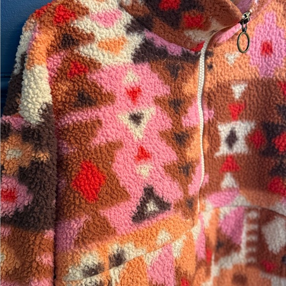 Colorful Billabong Geometric Fleece Pullover - Picture 3 of 5